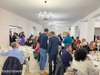 Il ministro Salvini alla cena della Lega