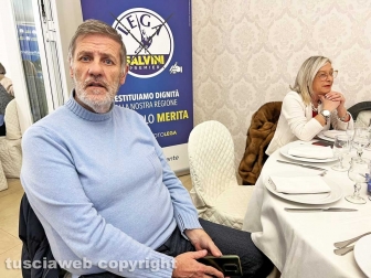 Il ministro Salvini alla cena della Lega