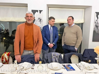 Il ministro Salvini alla cena della Lega