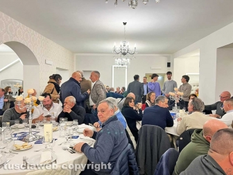 Il ministro Salvini alla cena della Lega