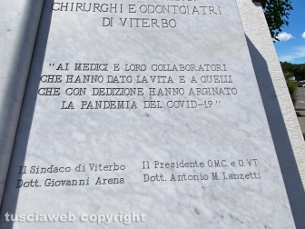 Il monumento per i medici vittime del Covid-19