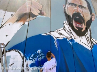 Il murale dedicato a Leonardo Bonucci