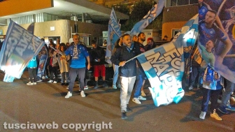 Viterbo - I tifosi in festa per lo scudetto del Napoli a piazza de Sacrario