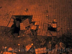 La piccola voragine su viale Fiume a Bagnaia