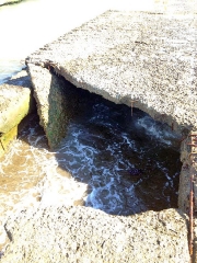 Il pontile a rischio crollo a Pescia Romana