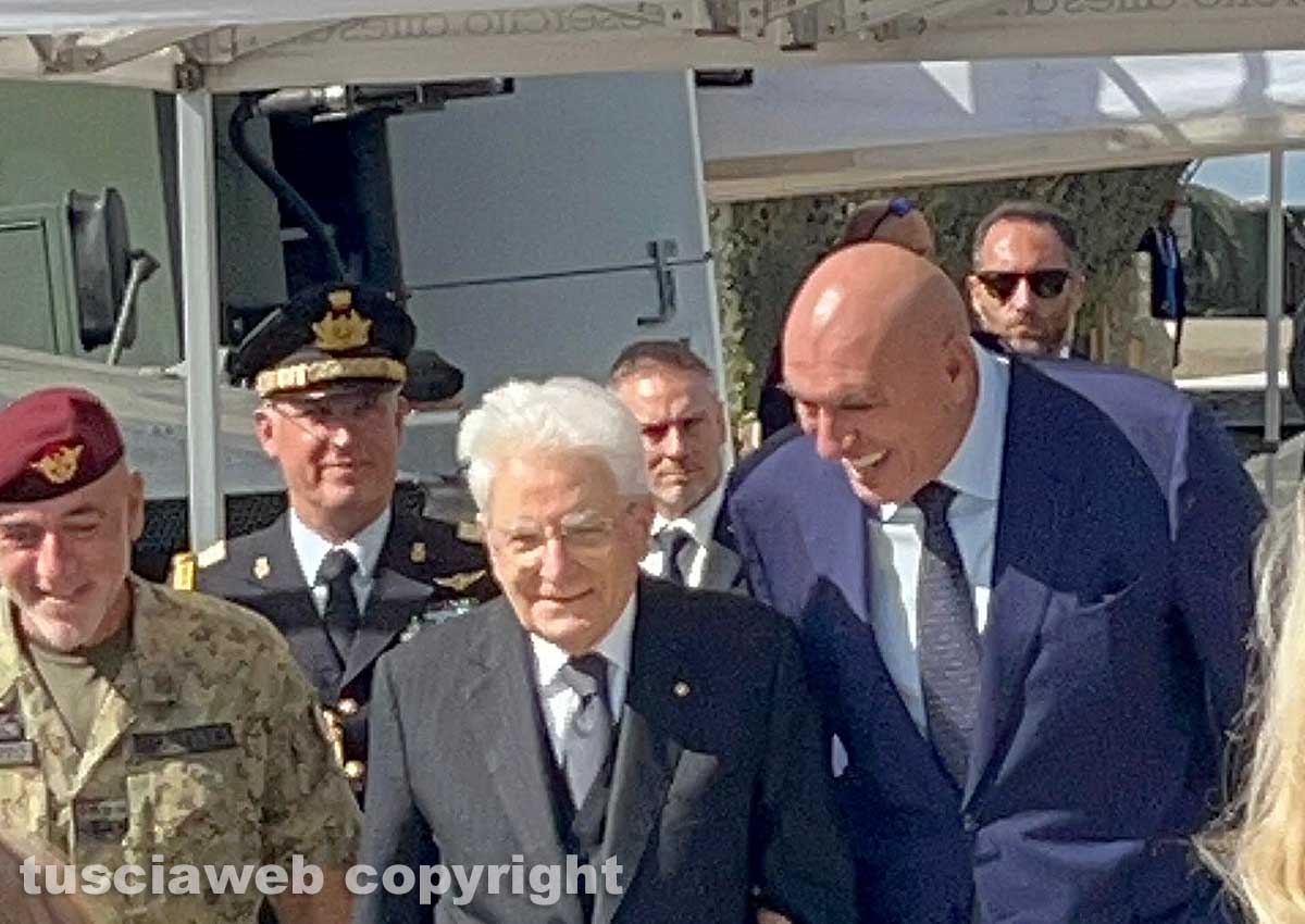 Monte Romano - Il presidente della repubblica Mattarella al poligono - Guido Crosetto