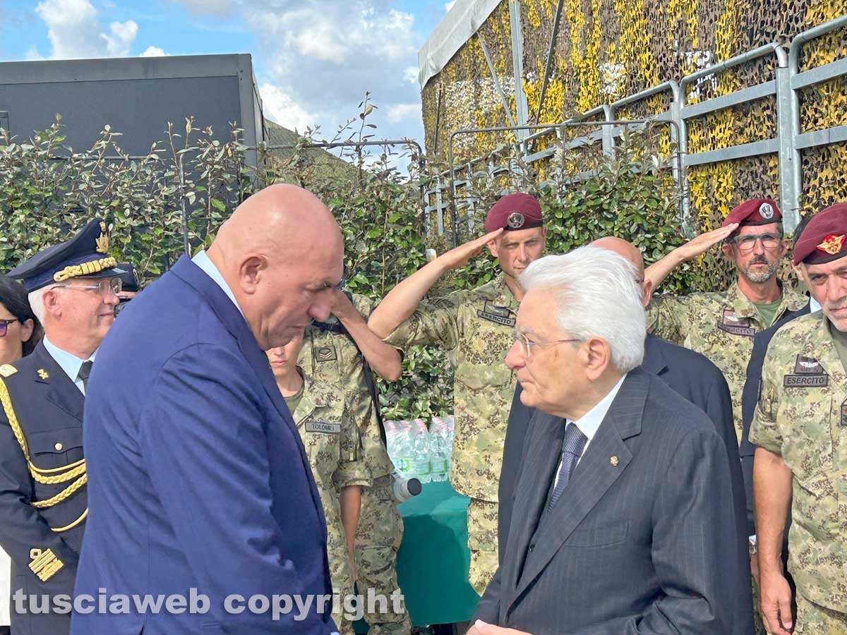 Monte Romano - Il presidente della repubblica Mattarella al poligono - Guido Crosetto