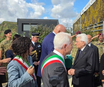 Monte Romano - Il presidente della repubblica Mattarella al poligono