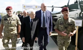 Il presidente Sergio Mattarella al poligono di Monte Romano - Guido Crosetto