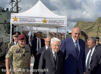 Il presidente Sergio Mattarella al poligono di Monte Romano - Guido Crosetto