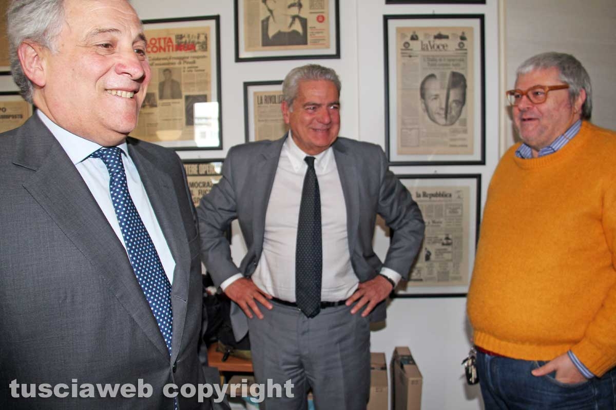 Viterbo - Il presidente del parlamento europeo Antonio Tajani in visita alla Tusciaweb Academy