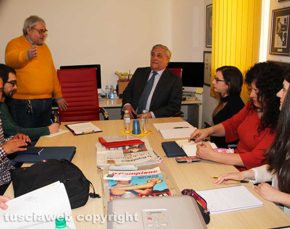 Il presidente del parlamento europeo Antonio Tajani incontra la Tusciaweb Academy