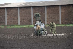 Il recupero di un Ab 206 che era crollato nei pressi di Tuscania