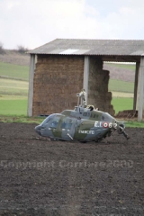 Il recupero di un Ab 206 che era crollato nei pressi di Tuscania