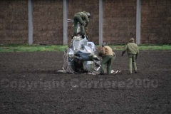 Il recupero di un Ab 206 che era crollato nei pressi di Tuscania