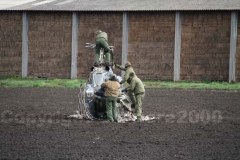 Il recupero di un Ab 206 che era crollato nei pressi di Tuscania