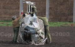 Il recupero di un Ab 206 che era crollato nei pressi di Tuscania