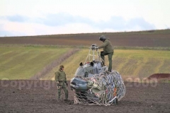 Il recupero di un Ab 206 che era crollato nei pressi di Tuscania