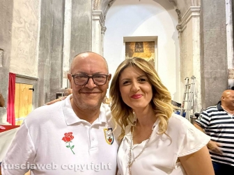 Facchini di santa Rosa - Il secondo giorno delle prove di portata - Il capofacchino Luigi Aspromonte con Alessandro Troncarelli