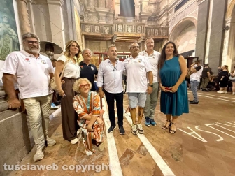 Facchini di santa Rosa - Il secondo giorno delle prove di portata - La visita del Pd