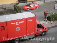 Supermercato di Tuscania in fiamme, pompieri al lavoro