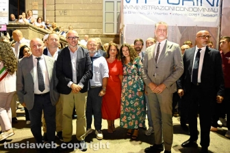 Trasporto di Eterna, la minimacchina di Santa Rosa del centro storico - Il ministro della Cultura Alessandro Giuli