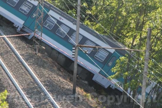 Il treno deragliato nel 2011 tra Soriano e Vitorchiano, in località Fornacchia