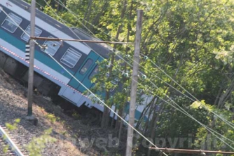 Il treno deragliato nel 2011 tra Soriano e Vitorchiano, in località Fornacchia