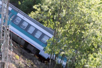 Il treno deragliato nel 2011 tra Soriano e Vitorchiano, in località Fornacchia