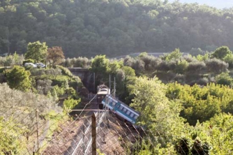 Il treno deragliato nel 2011 tra Soriano e Vitorchiano, in località Fornacchia