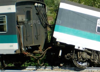 Il treno deragliato nel 2011 tra Soriano e Vitorchiano, in località Fornacchia