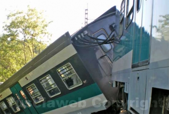 Il treno deragliato nel 2011 tra Soriano e Vitorchiano, in località Fornacchia