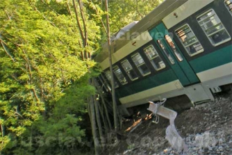 Il treno deragliato nel 2011 tra Soriano e Vitorchiano, in località Fornacchia