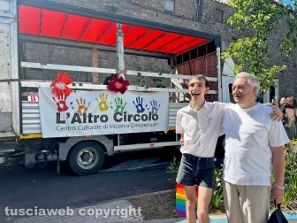 Viterbo - Il TusciaPride 2026 - Mirko Giuggiolini presidente del Tusciapride e il presidente dellAltro Circolo Gian Carlo Mazza