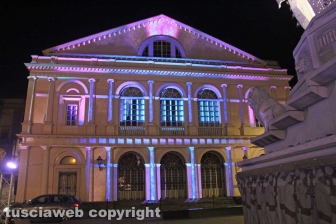 Il video mapping sul teatro dell'Unione