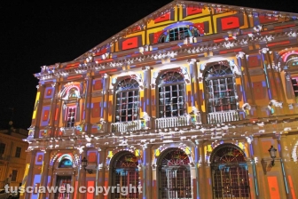 Il video mapping sul teatro dell'Unione