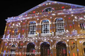 Il video mapping sul teatro dell'Unione