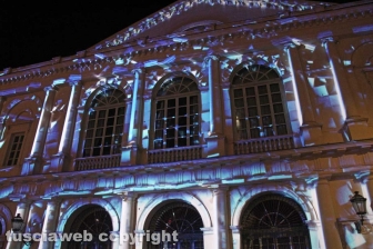 Il video mapping sul teatro dell'Unione