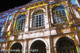 Il video mapping sul teatro dell'Unione