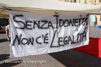 La protesta a piazza delle Erbe
