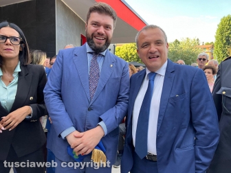 Capranica- Il presidente della provincia Alessandro Romoli e il questore Fausto Vinci all'inaugurazione del centro civico Piersanti Mattarella