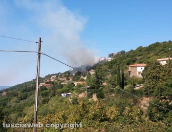 Montefiascone - Incendio a ridosso della Cassia