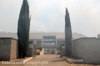 Viterbo - Vasto incendio al cimitero San Lazzaro - L'intervento dei soccorritori