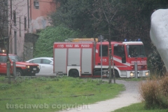 Viterbo - Incendio all\'ex chiesa di santa Croce