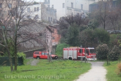 Viterbo - Incendio all\'ex chiesa di santa Croce
