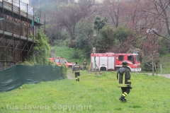Viterbo - Incendio all\'ex chiesa di santa Croce