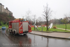 Viterbo - Incendio all\'ex chiesa di santa Croce