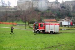Viterbo - Incendio all\'ex chiesa di santa Croce