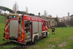 Viterbo - Incendio all\'ex chiesa di santa Croce