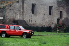 Viterbo - Incendio all\'ex chiesa di santa Croce